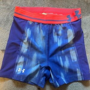Under Armour Blue and Red Athletic Shorts